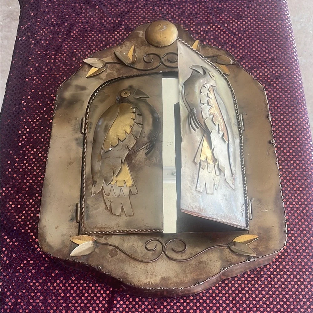Antique Bronze Wall Decor with Bird Design